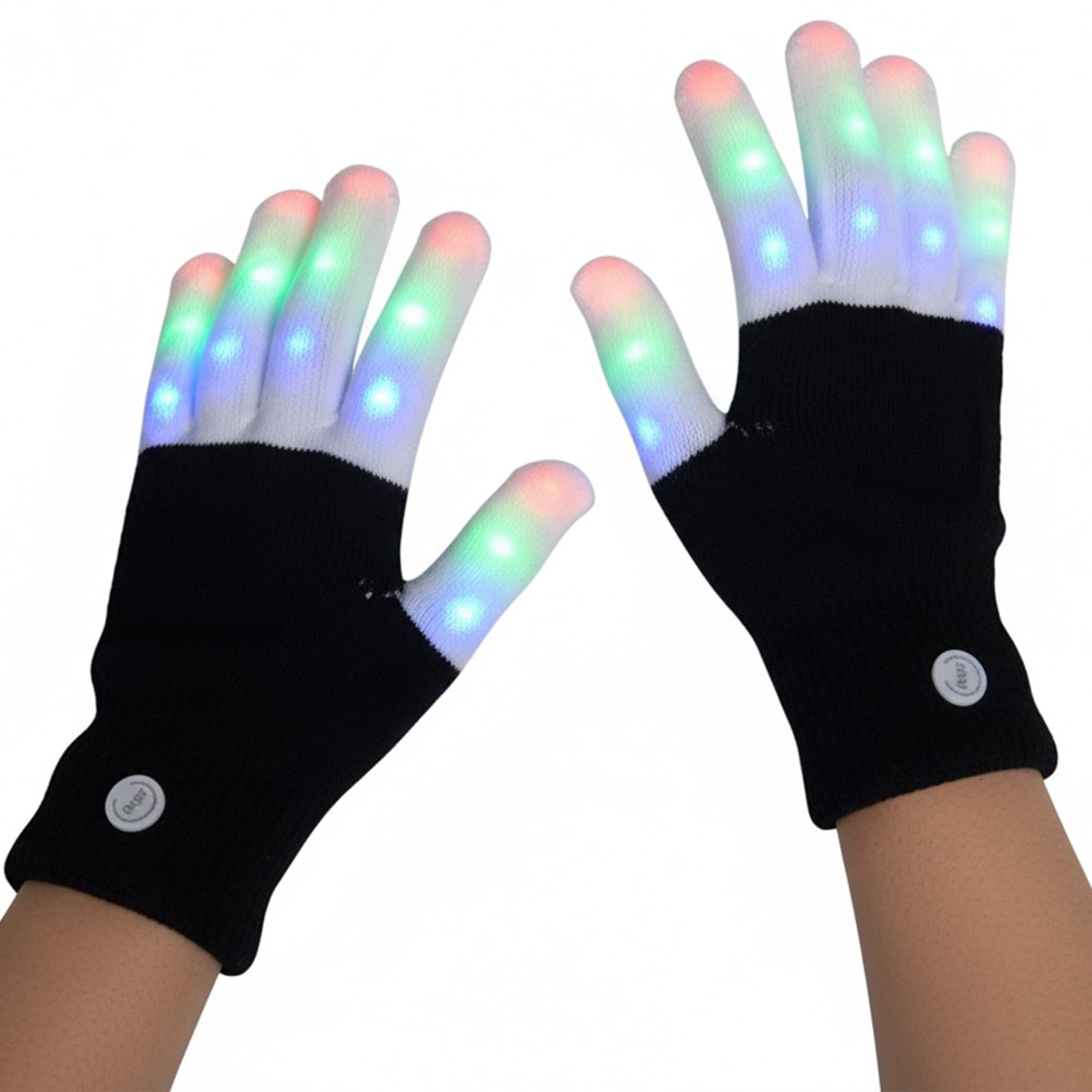LED Light Up Gloves with Multi-Colour, Rave Gloves for Gloving Performance, Finger Lights for Parties, Festivals, Halloween and Christmas (B)