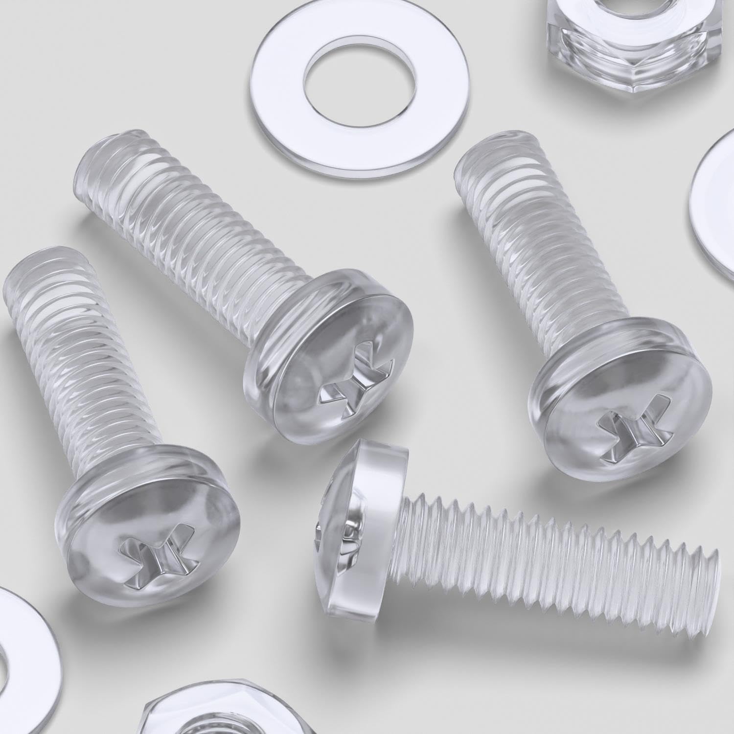 Boulon M3 en polycarbonate transparent pour maquettes de modélisme et vitrines d'exposition