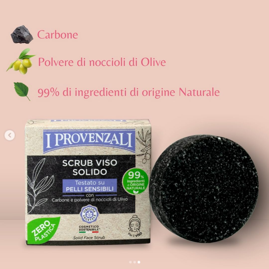 I Provenzali | Scrub Viso Solido, Testato su Pelli Sensibili, 70 g