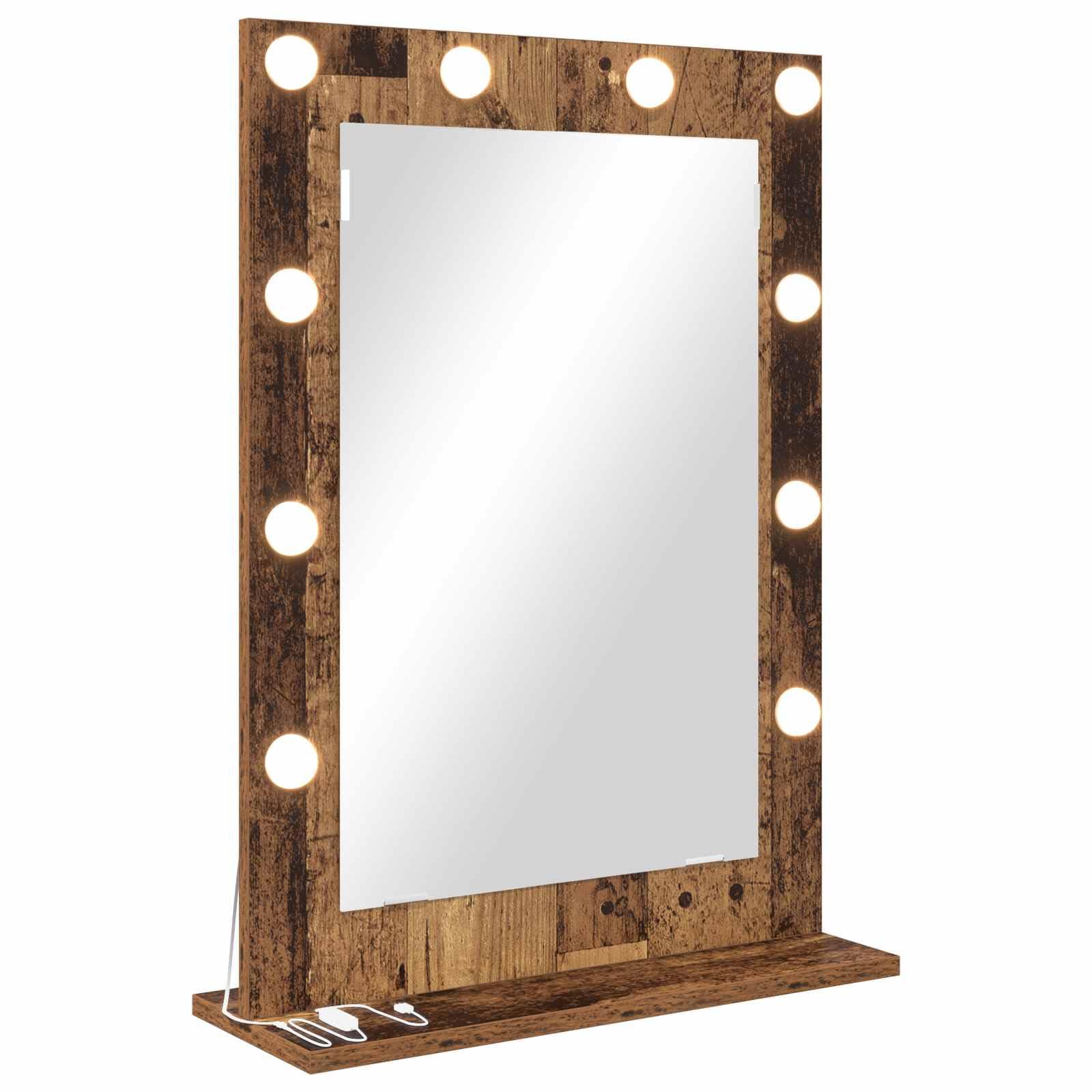 Vidaxl Vanity Mirror Rectangular With Mirror Old Wood 70 X 50 X 18 Cm