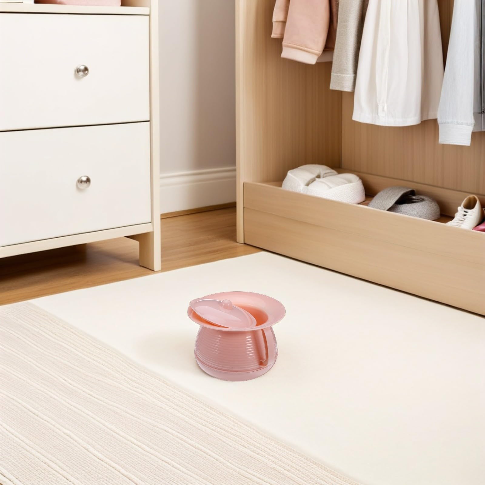 VICASKY Orinatoi Portatili per Anziani e Bambini 2 Pezzi con Coperchio Aderente, Vaso da Bagno Resistente in Plastica Rinforzata, Vasino di Emergenza Leggero per Uso Domestico e Mobilità