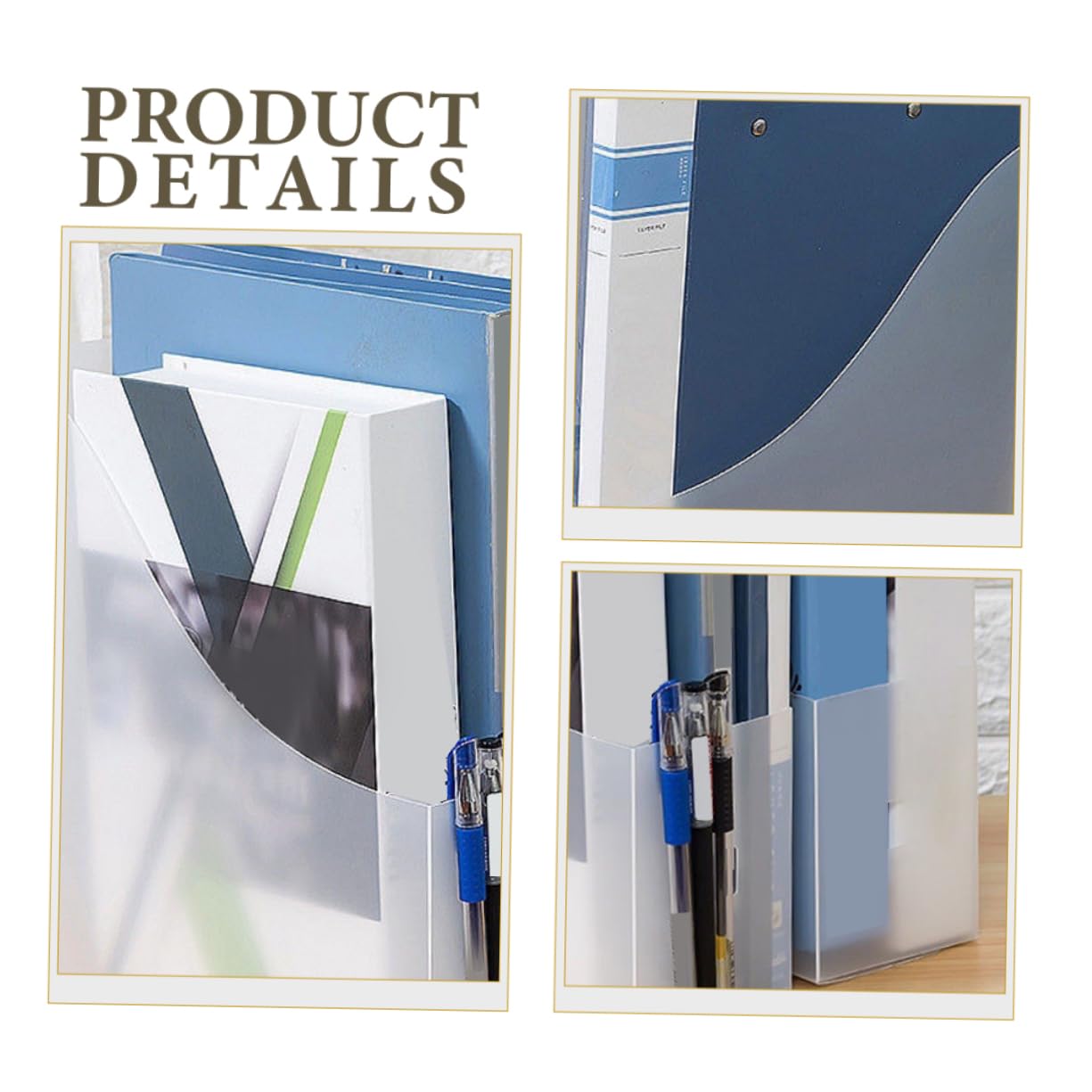 5pezzi Organizer Da Scrivania Trasparente Per Documenti Cartelle e Lettere Struttura Resistente e Design Moderno Per Ufficio e Scuola