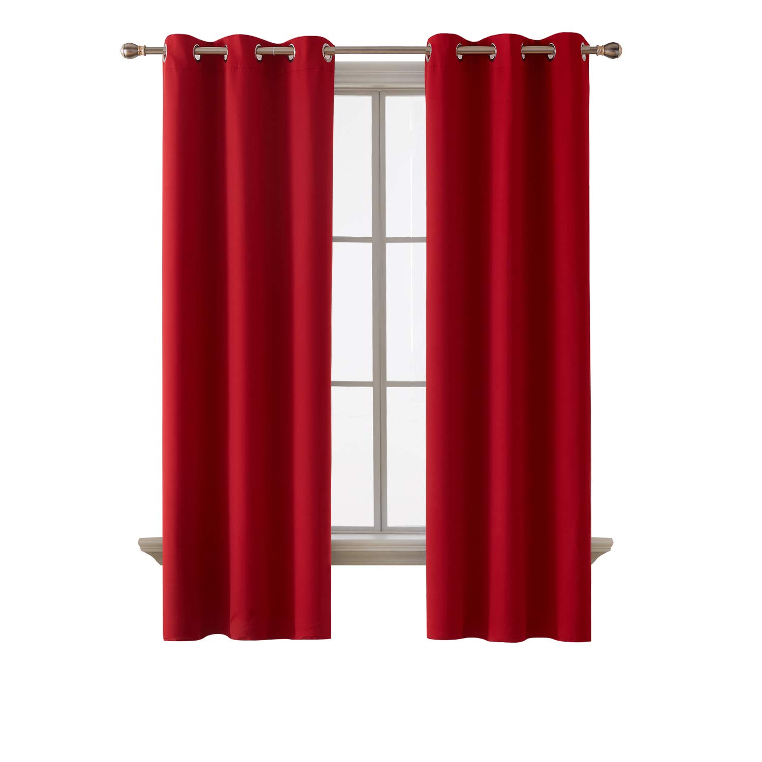 Red Curtains With Grommets Curtains & Drapes
