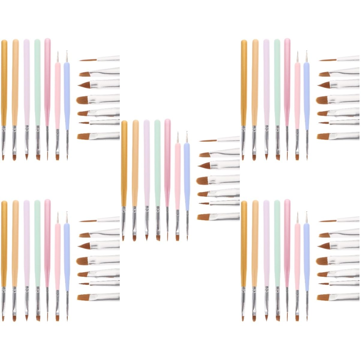 Healeved 35piezas Pinceles De Nail Art De Doble Cabezal Herramientas De Pintura Para Manicura Accesorios Para Decoración De Uñas Mango Duradero