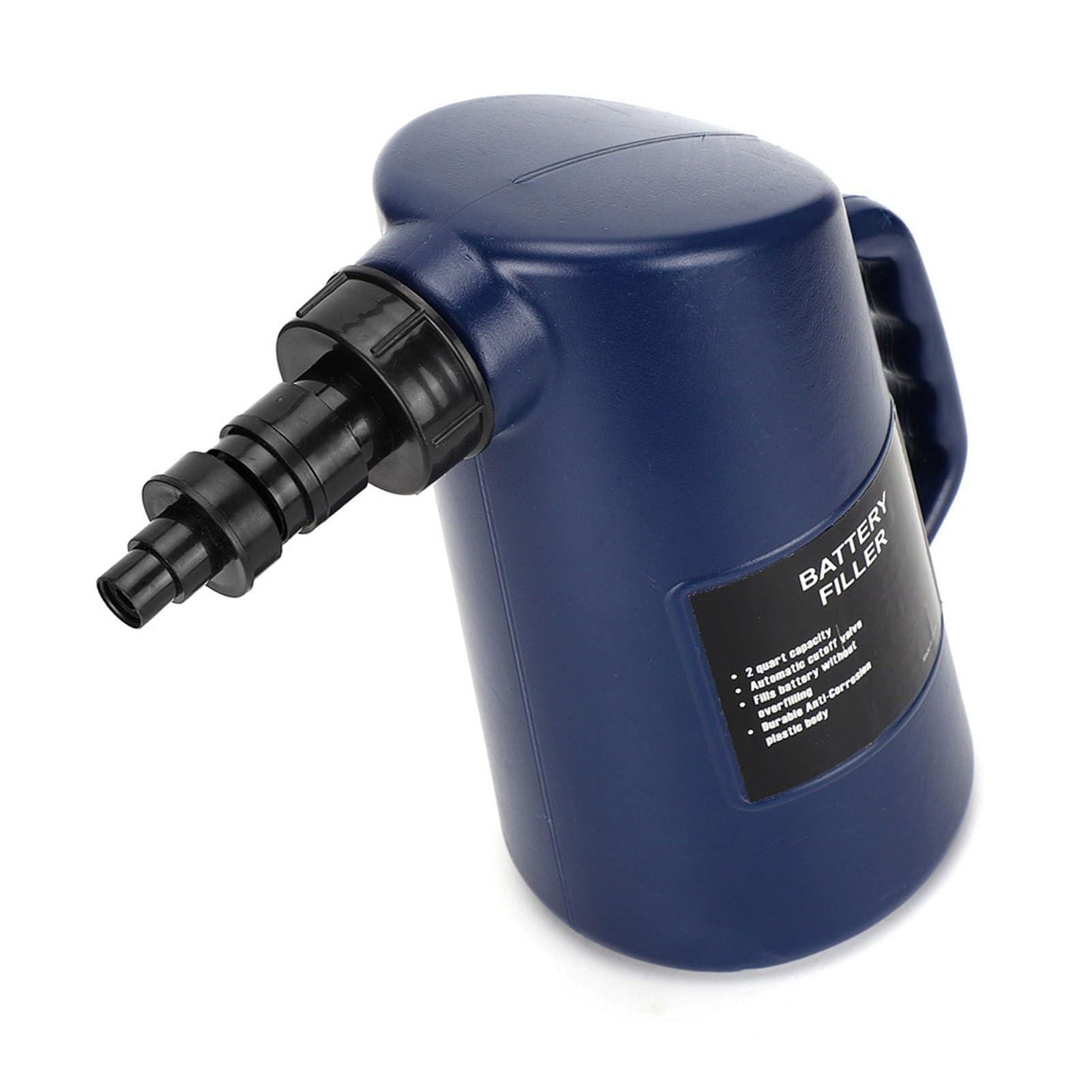 Botella Llenado Batería 2L, Parada Automática, Válvula Doble Acción, Resistente al Ácido, Jarra PP/PE para Mantenimiento Baterías Coche & Ciclo Profundo