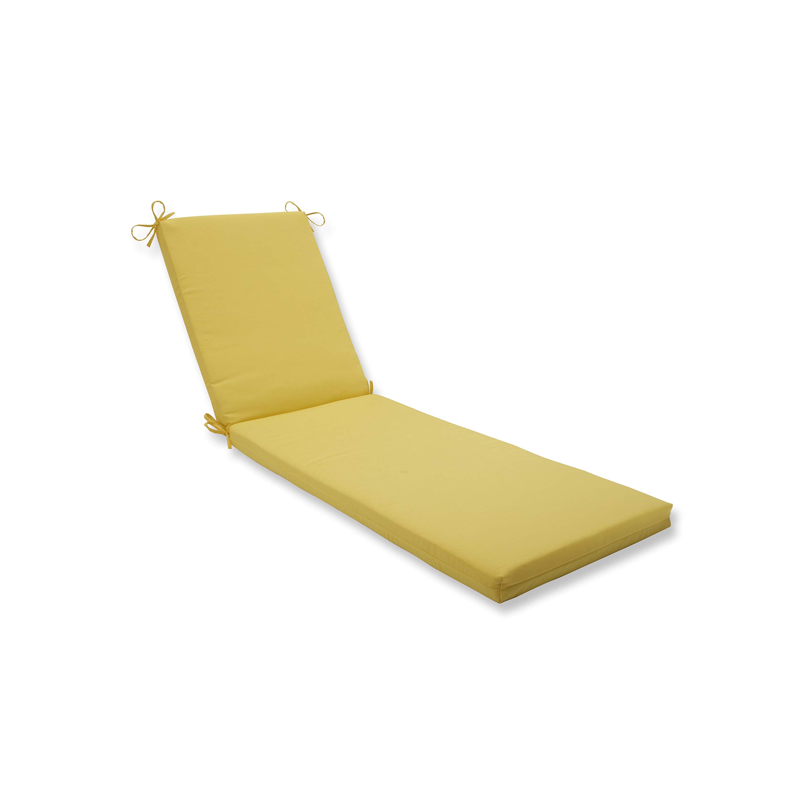 Pillow Perfect Outdoor/Indoor Fresco Solids Chaise Lounge Cushion 80x23x3, 1 Count (Pack of 1) Yellow