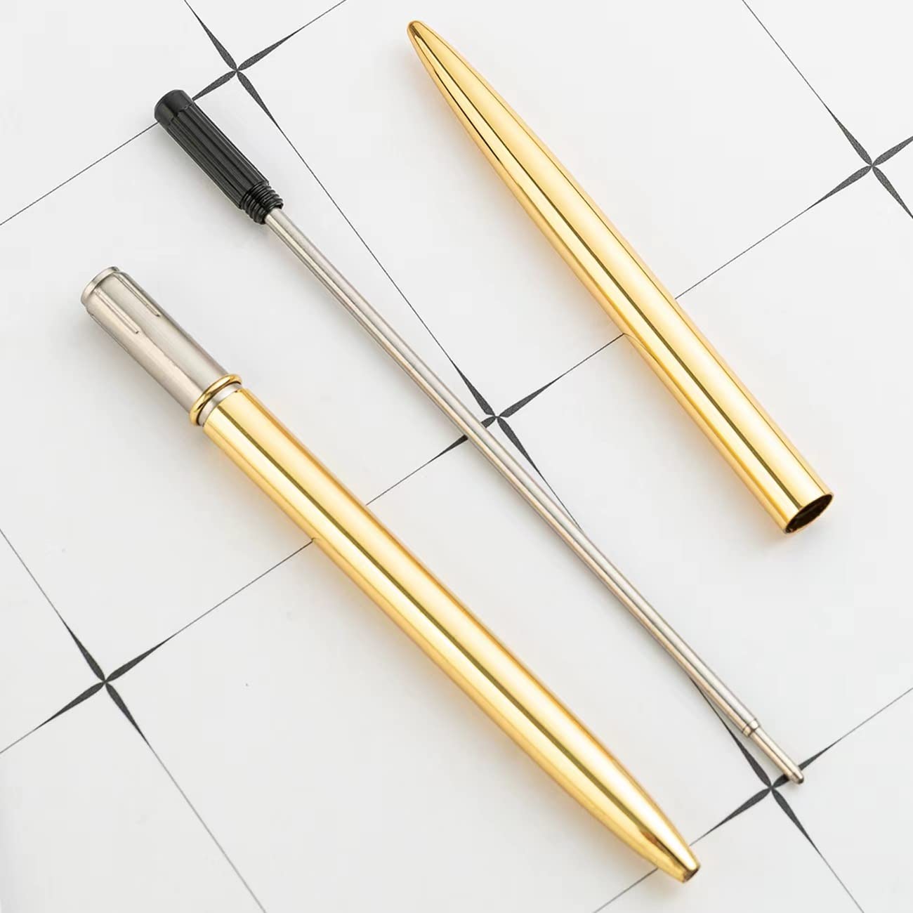 Balpen, 4 stuks, metalen balpen in slanke vorm, rotatie, metalen balpen, elegante balpen, zwarte inkt, prijsuitreiking, relatiegeschenken voor kantoor en werkplek