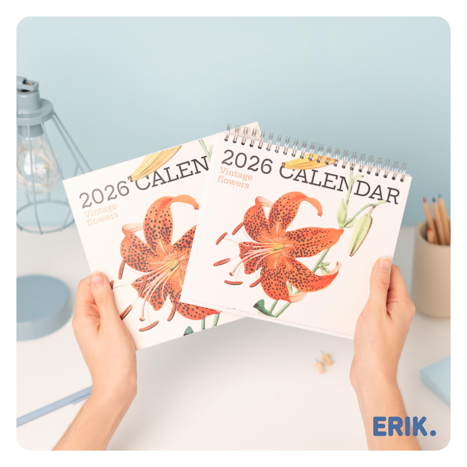 Grupo Erik Desk Calendar 2026 - Vintage Flowers Calendar 2026 Month To View | Monthly Desk Planner, Desktop Gifts Under 10 Pounds | Flowers Gifts For Friends