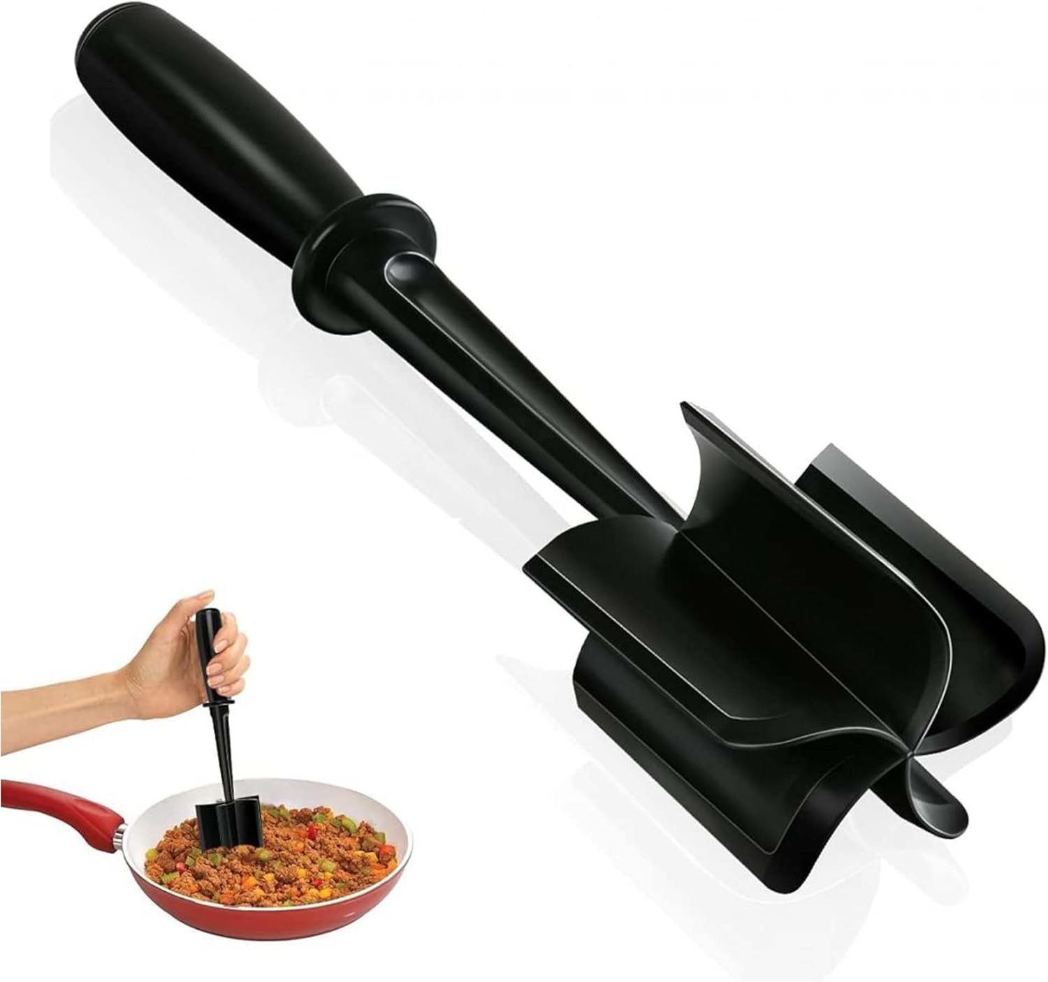 Mince Masher, Versatile Ground Meat Chopper with 5Blade Head, Heat