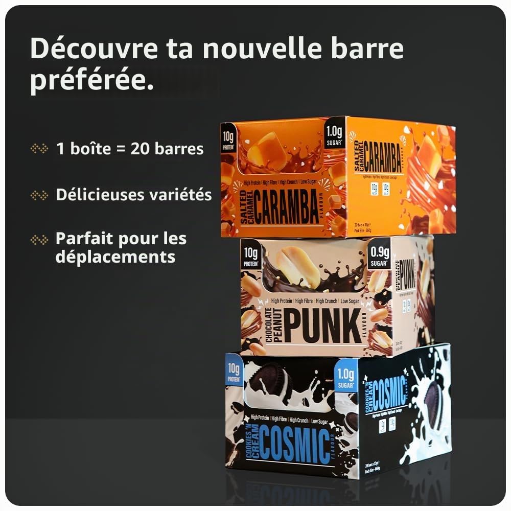 Protein Works | The Big Little Bar, 20 Barres, Chocolat Cacahuètes Punk | Barre riche en protéines, Faible en Sucre, Riche en fibres, Sans OGM, Snack protéiné délicieux