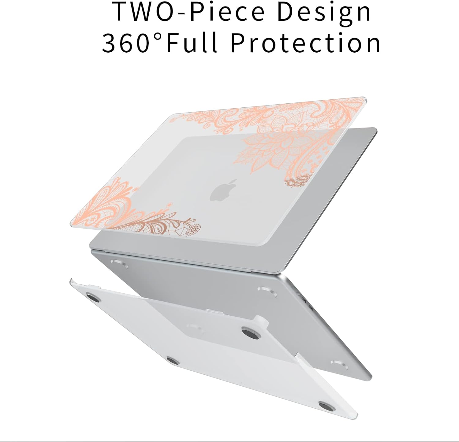 Frosted Case for New MacBook Air 13.6 Inch (2022 Release Model: A2681 M2 Chip), Notebook Case and Keyboard Cover and Screen Protector, (Clear Frosted Rose Gold) K4