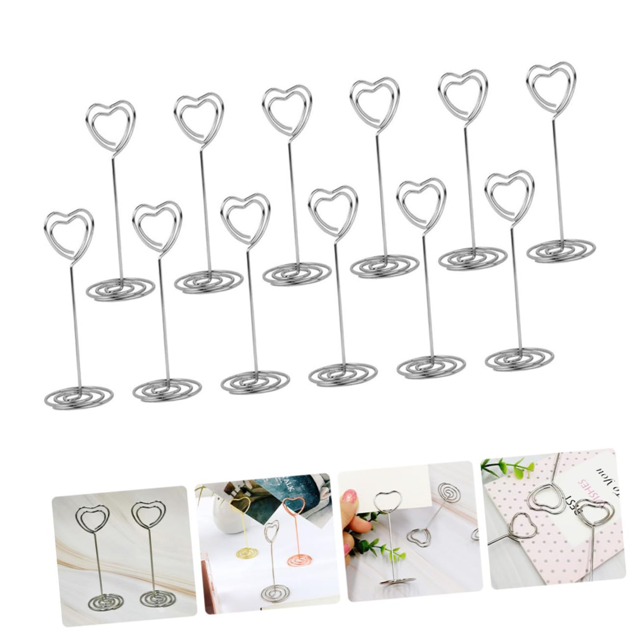 SHINEOFI 36pezzi Portacarte Forma Di Cuore Per Decorazione Matrimonio e Feste Clip Per Foto Biglietti e Numeri Di Tavolo Eleganti e Riutilizzabili Per Eventi Speciali