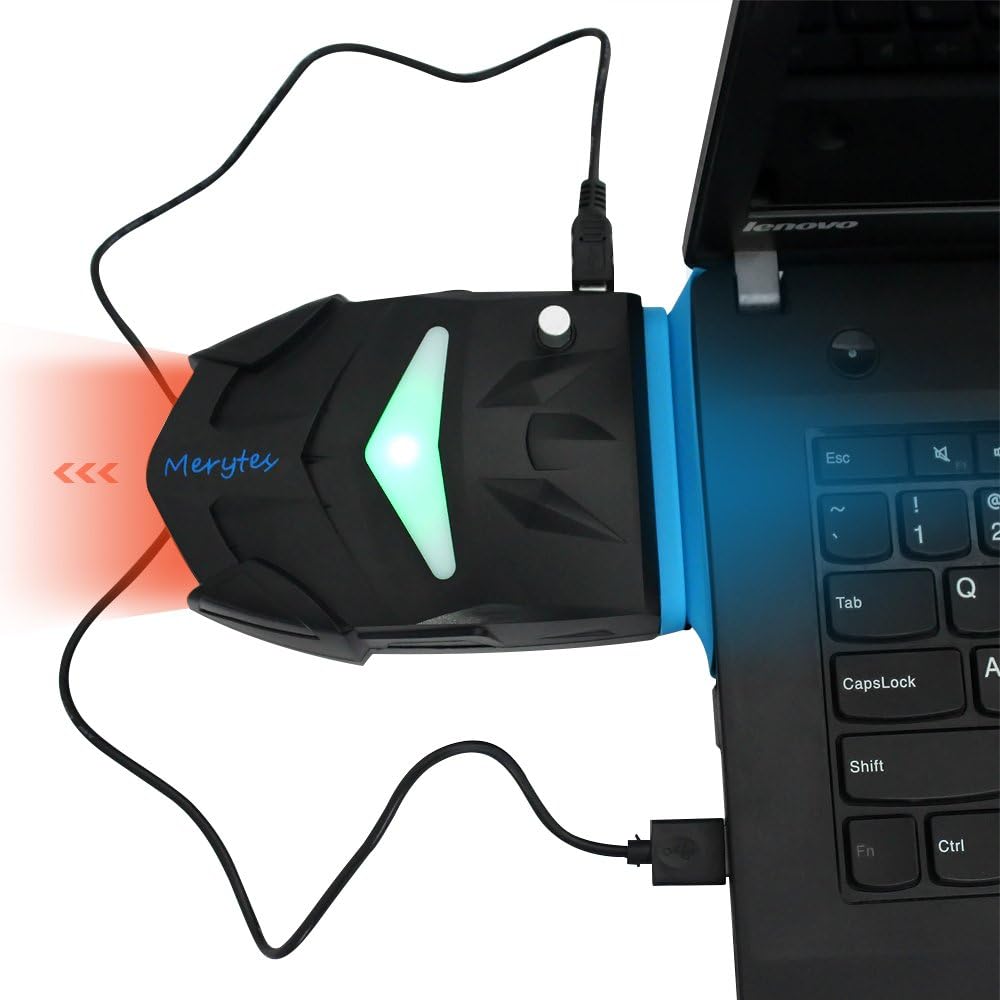Merytes Laptop Cooler with Mini Portable USB Cooling Fan and Air Extracting Vacuum Speed Adjustbale Silence for Laptop