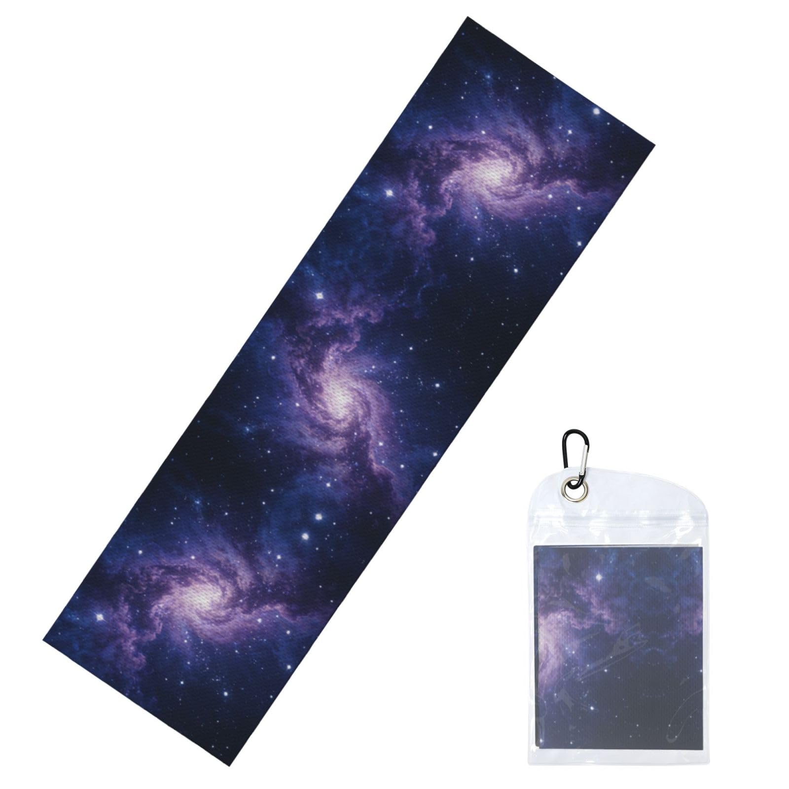 DUYIOKH Purple Spiral starry sky Print Cooling Towel, Portable Towel for Gym Workout Golf Beach World Cup Sports Hot Weather