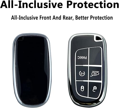 Miniatura 3 de Funda para llavero compatible con Jeep Grand Cherokee Compass Cherokee Renegade, accesorios protectores de llavero (juego individual)