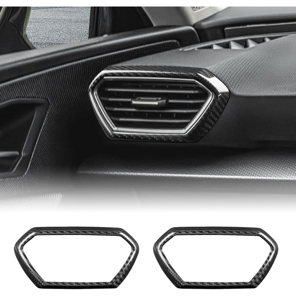 Mauxpiao A Fit For Seat Leon, Cupr Leon, Cupr Formentor 2021-2026 Carbon Fibre Centre Console Side Vent Grille Trim Sticker, Interior Ventilation Frame Protection, Car Interior Ccessories Gfdg/A