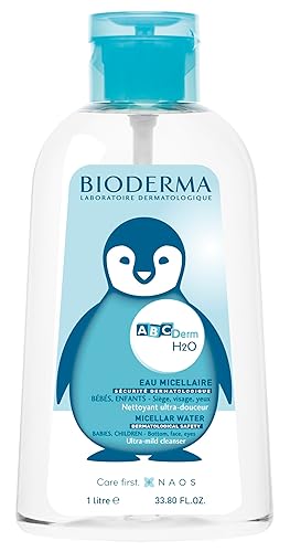 Bioderma - Agua micelar ABCDerm H2O - Agua de limpieza micelar para bebés y niños - Lavado corporal y facial para bebés y niños - Para pieles