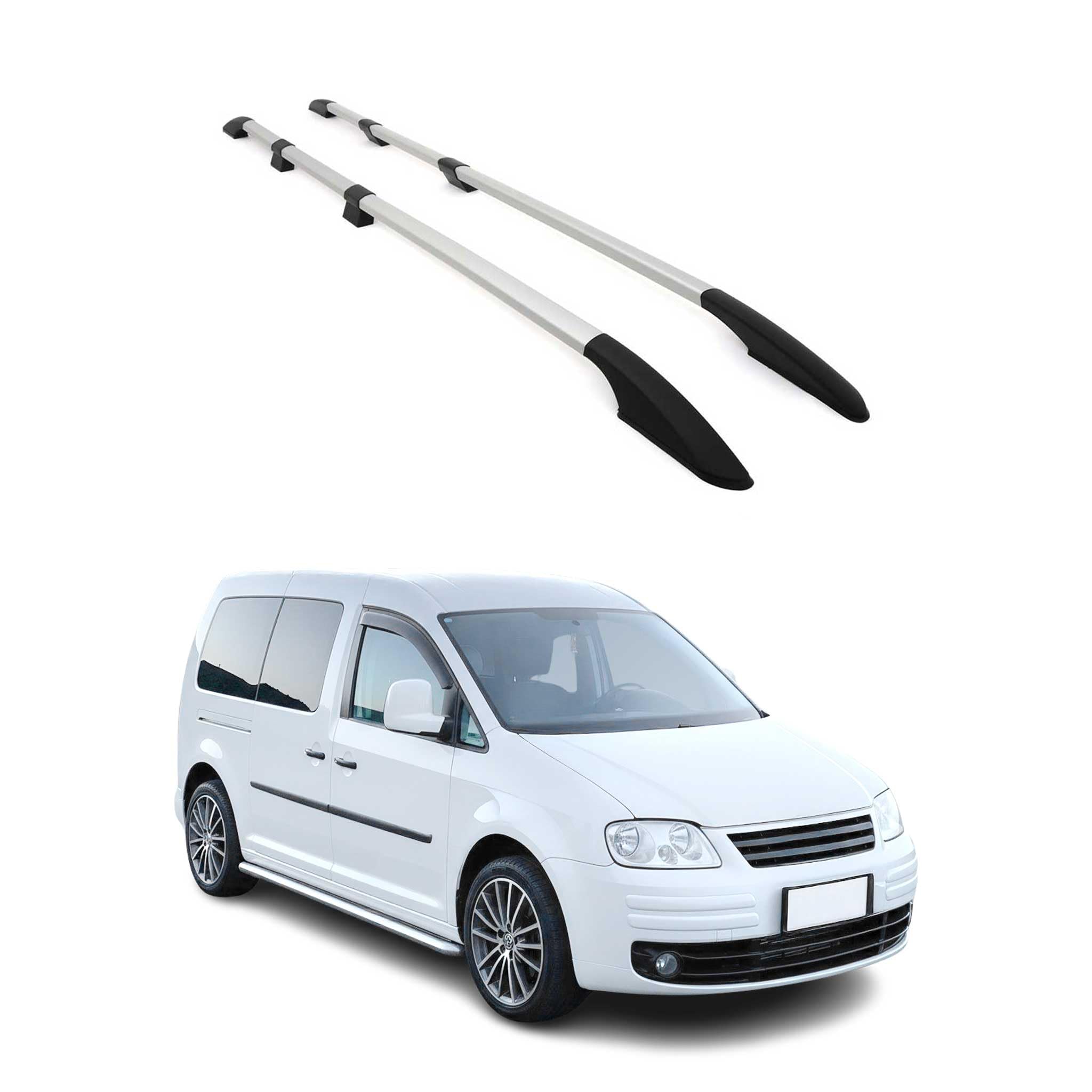 Relingi dachowe Bagażnik dachowy do VW Caddy Maxi 3 2003-2015 L2 Long aluminium szary