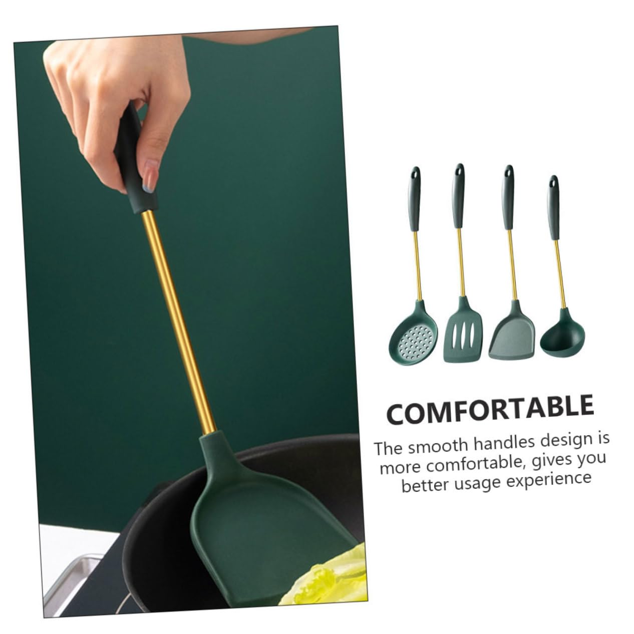 Alipis Utensili Cucina Resistenti Calore Silicone Antiaderenti Appesi Drenaggio Acqua Utensili Cucina Domestico Durevoli