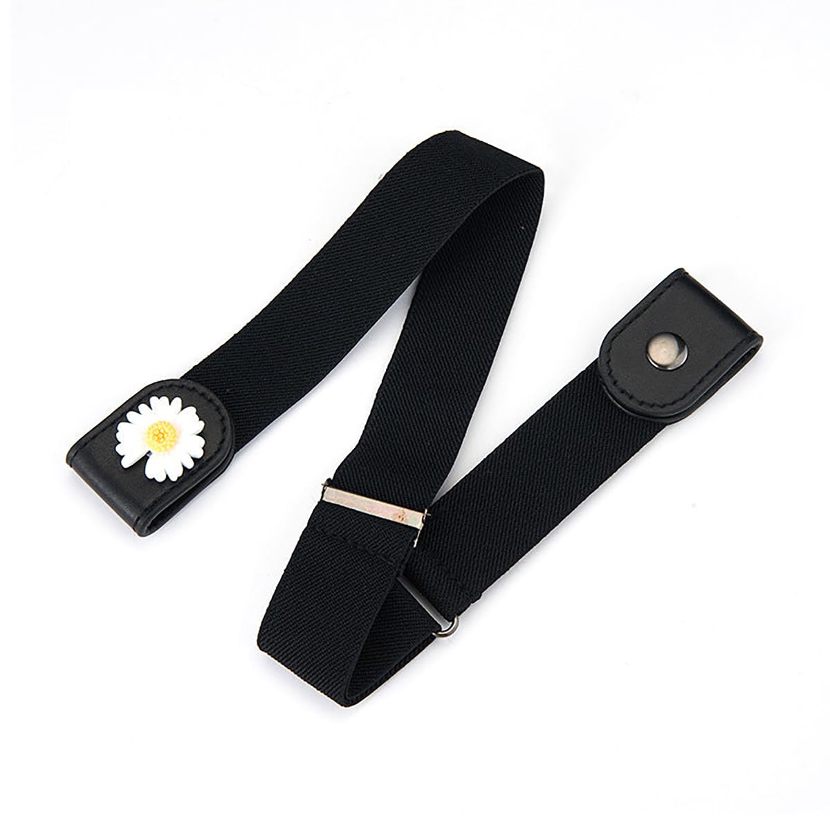 Jeans Belt Elastic Women's Punch-Free Decoration Flower buckle Style Lazy Belt-image-32