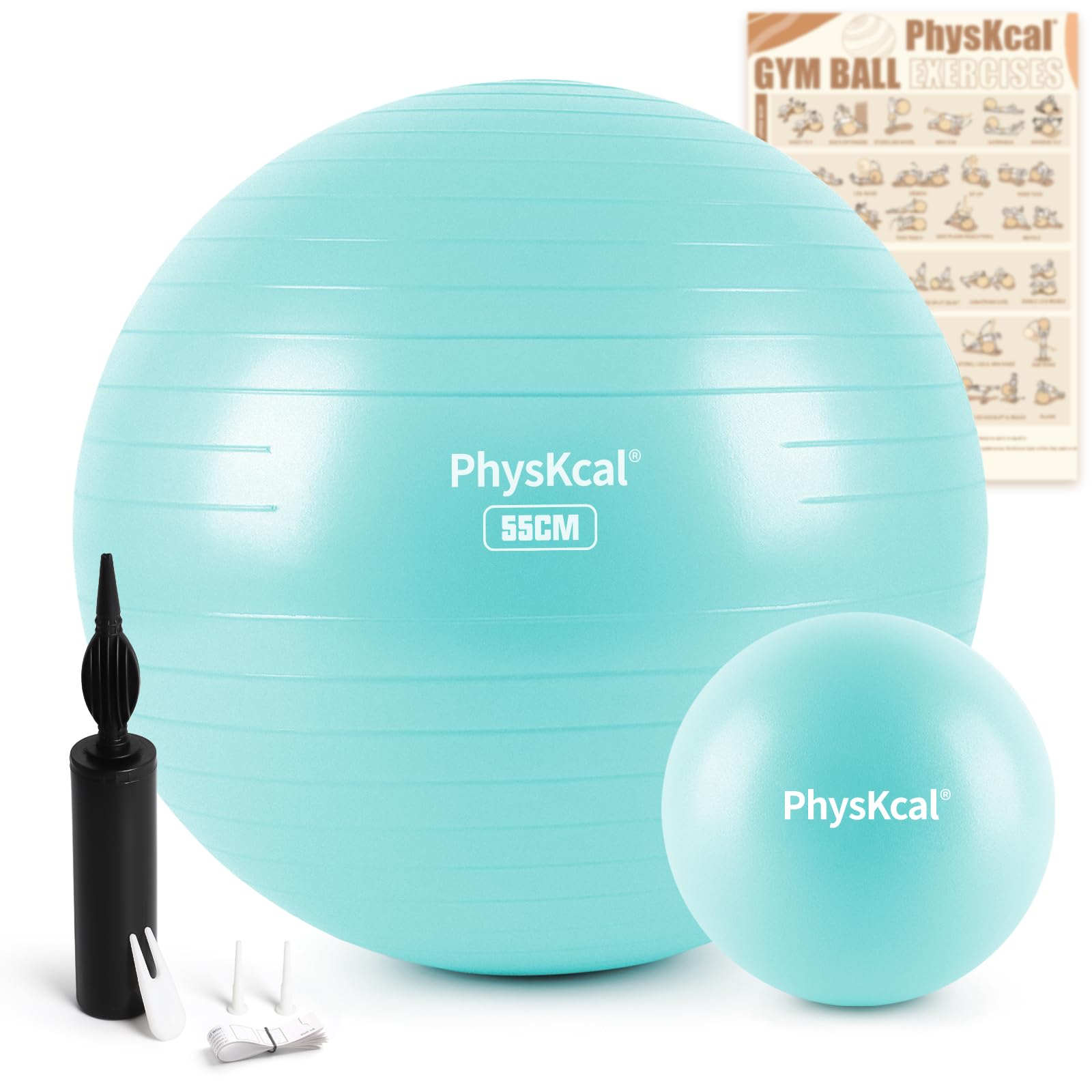 PhysKcal Balles d'exercices Fitness 55-85cm avec de 23cm Ballon de