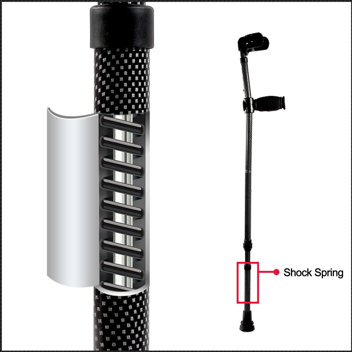 Muletas Plegables de Fibra de Carbono, muletas de antebrazo Ajustables, muletas de Aluminio Ligeras, para Adultos y Adolescentes, 1 Unidad