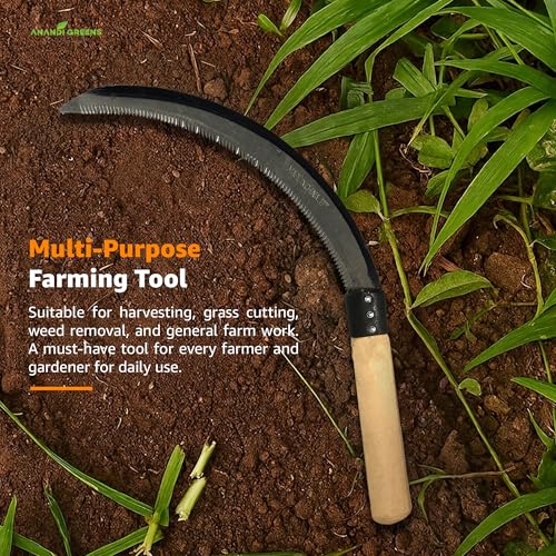 Image of Anandi Green's Metal Agriculture Garden Spectacular Heavy Duty Gardening Suckle with Wooden Handle