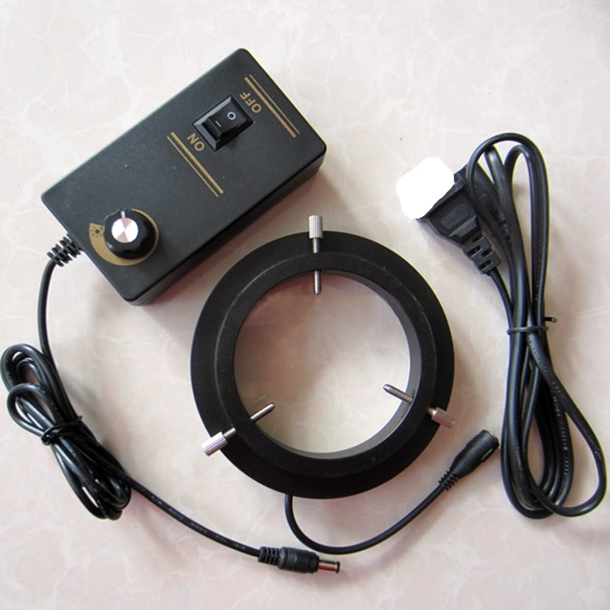 Microscope 156pcs Purple Color Light Illuminated LED Zoom Adjuatable LaboratoryStereo Microscope Ring Bulb Lamp 110V-220V