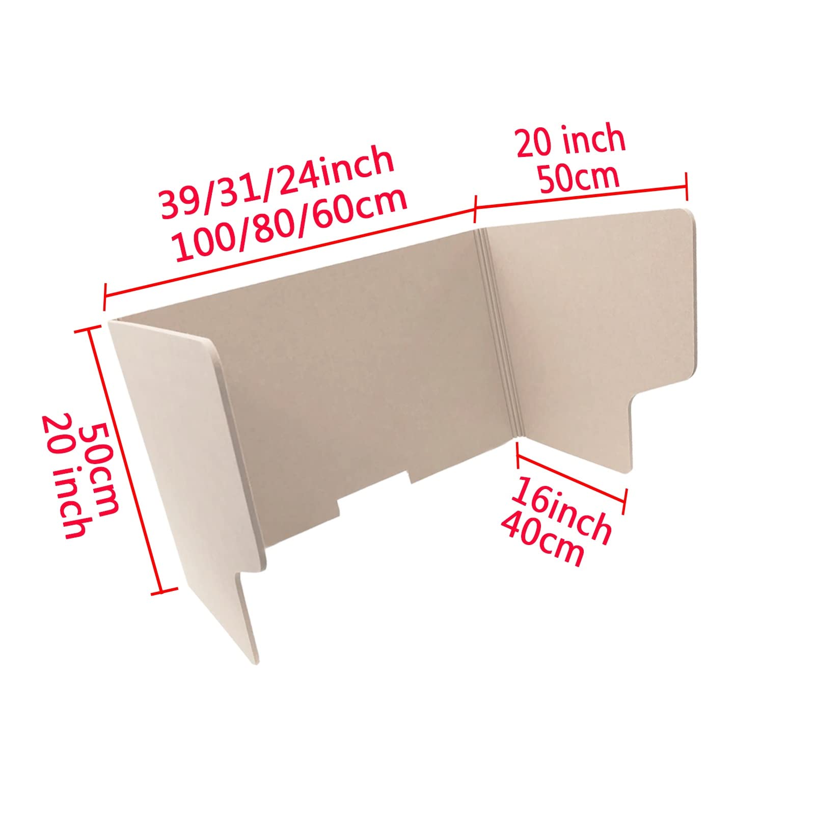 Pannello divisorio Acustico da scrivania autoportante e Pieghevole, 2 Pezzi, 24''/31''/39''/(60/80/100 cm), Pannelli fonoassorbenti Anti-interferenza per Laboratori informatici.