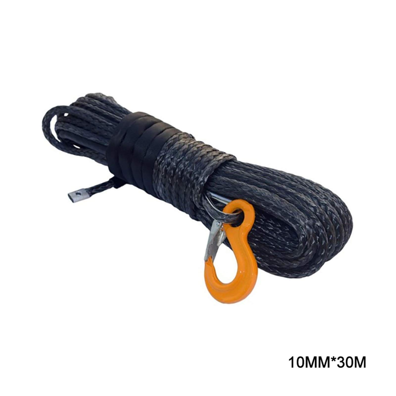 Syntetyczna lina wyciągarki, Red 12mm * 30m kabel wyciągarski ATV, liny Uhmwpe, samochód holowniczy, kabel wciągarki plazmowej do pojazdów terenowych 4WD ATV UTV(Oranje)