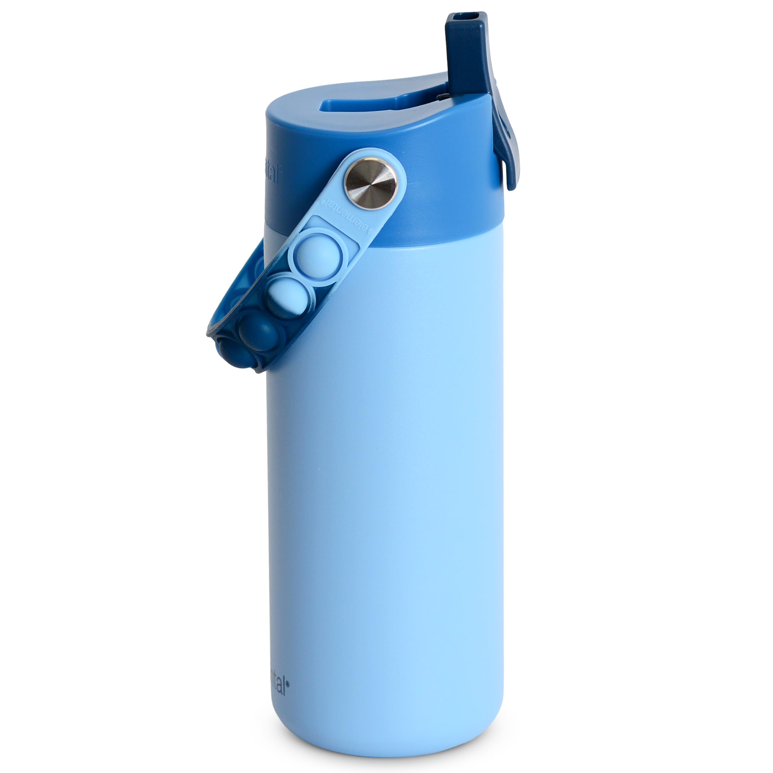 Elemental Insulated Kids Water Bottle, Stainless Steel Water Bottle with Straw Lid & Pop-It Handle, Leak-Proof Water Bottles for School, Boys or Girls, Travelling and Sports, 530ml - Ocean Tie Dye โ image 1