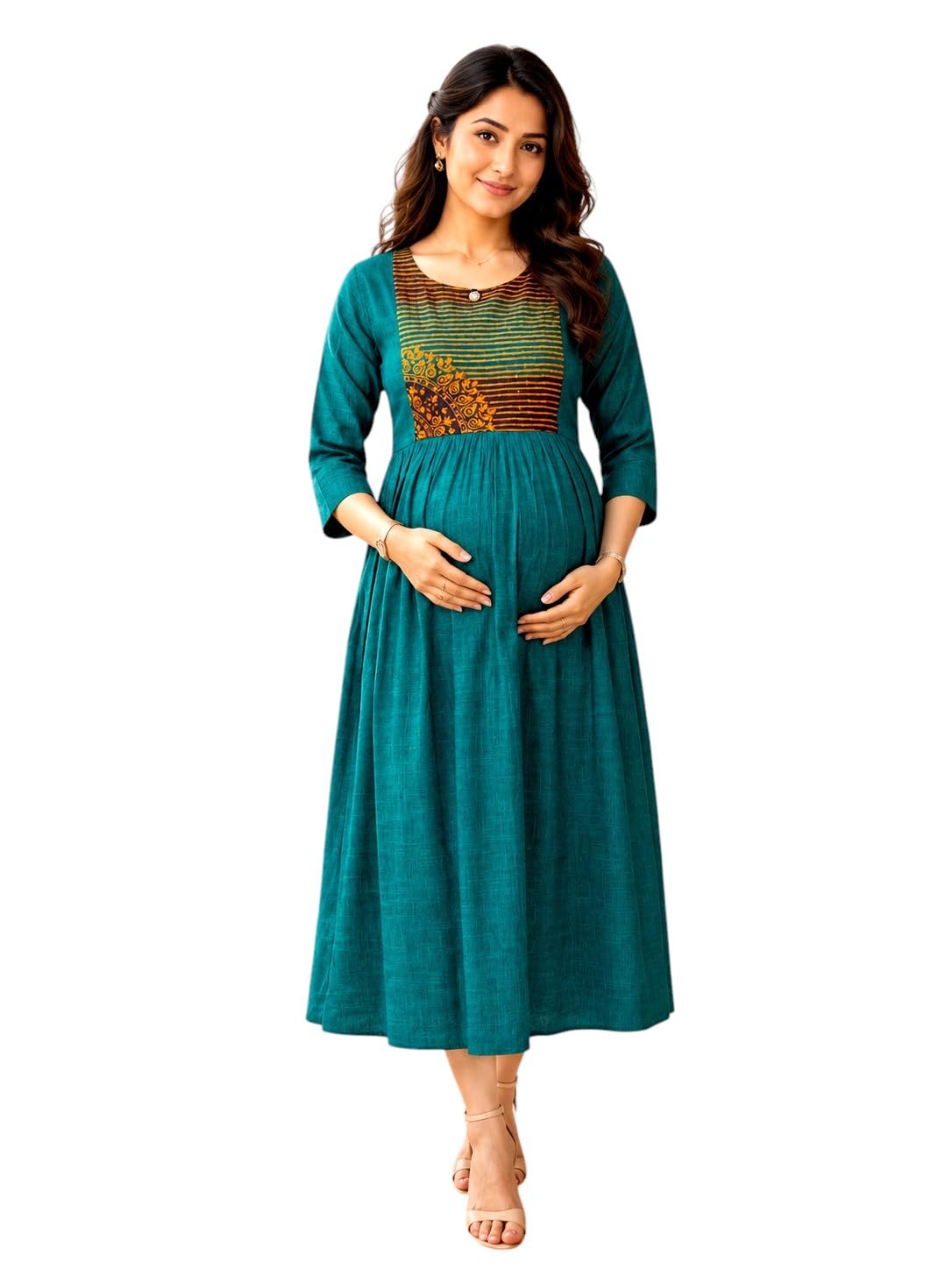 RITIJYA Feeding Kurtis for Women with Zip | Maternity Gown Pregnancy Dress for Nursing Mothers | Viscose Rayon | Stylish & Comfortable | S to 4XL | Maternity Wear Feeding Dress Tops-image-18