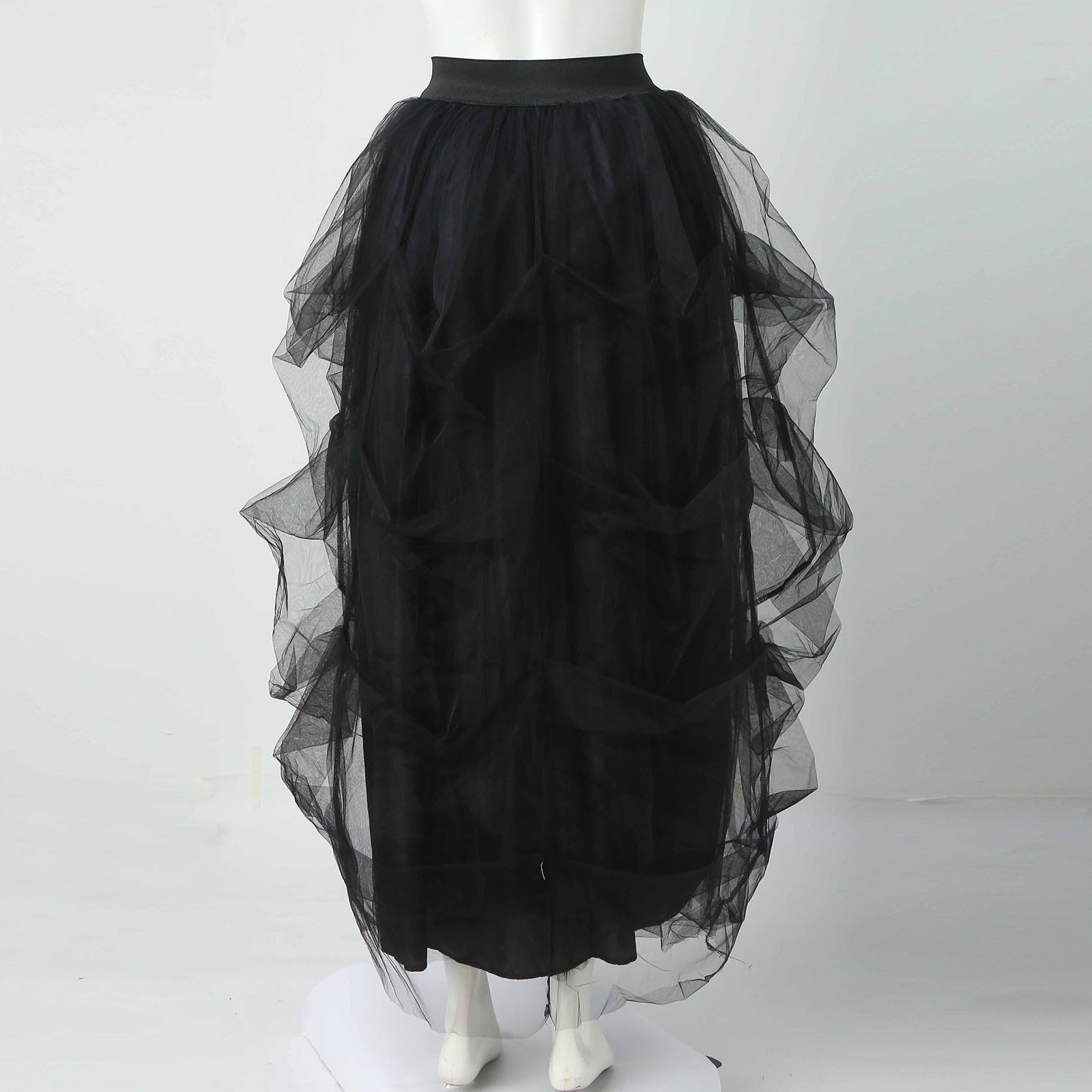 SRZYMJ Damen Rock Tüll Unregelmäßig Unterrock Lagenrock Ballett Tutu Abschlussball Party Faltenkleid A-Linie Midirock High Waisted Rock Winterrock Damen sexy Minirock Damen für Sex