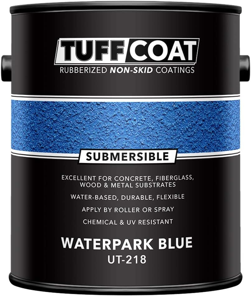 Tuff Coat UT-218 Waterpark Blue - 1 Gallon: Submersible, Water-Based, Rubberized Non-Skid Coating