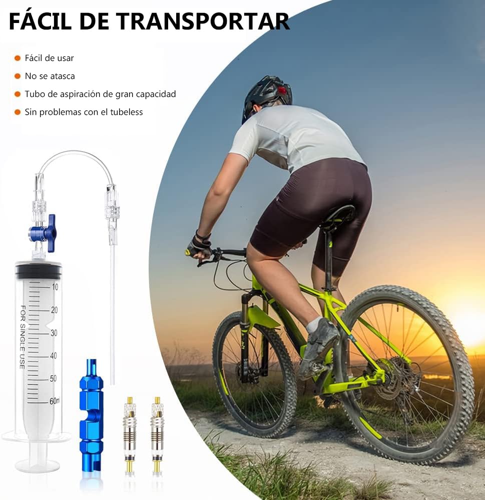 Voarge 60 ml Strzykawka Tubeless MTB, Presta Valve Removal Tool do opon MTB