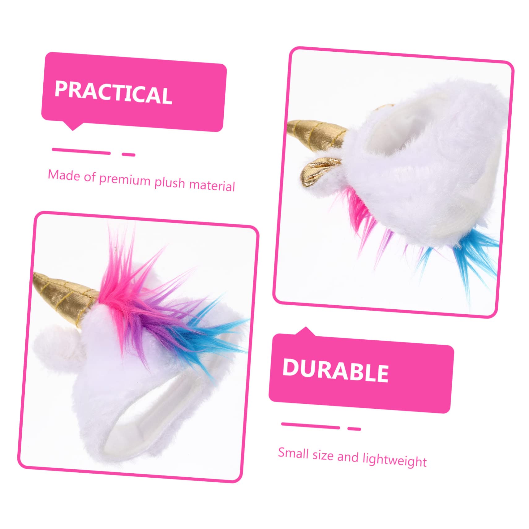 Mipcase 4pezzi Cappello Plush Per Animali Domestici Accessorio Per Rettile Forma Di Unicorno Per Festività e Foto Di Compleanno