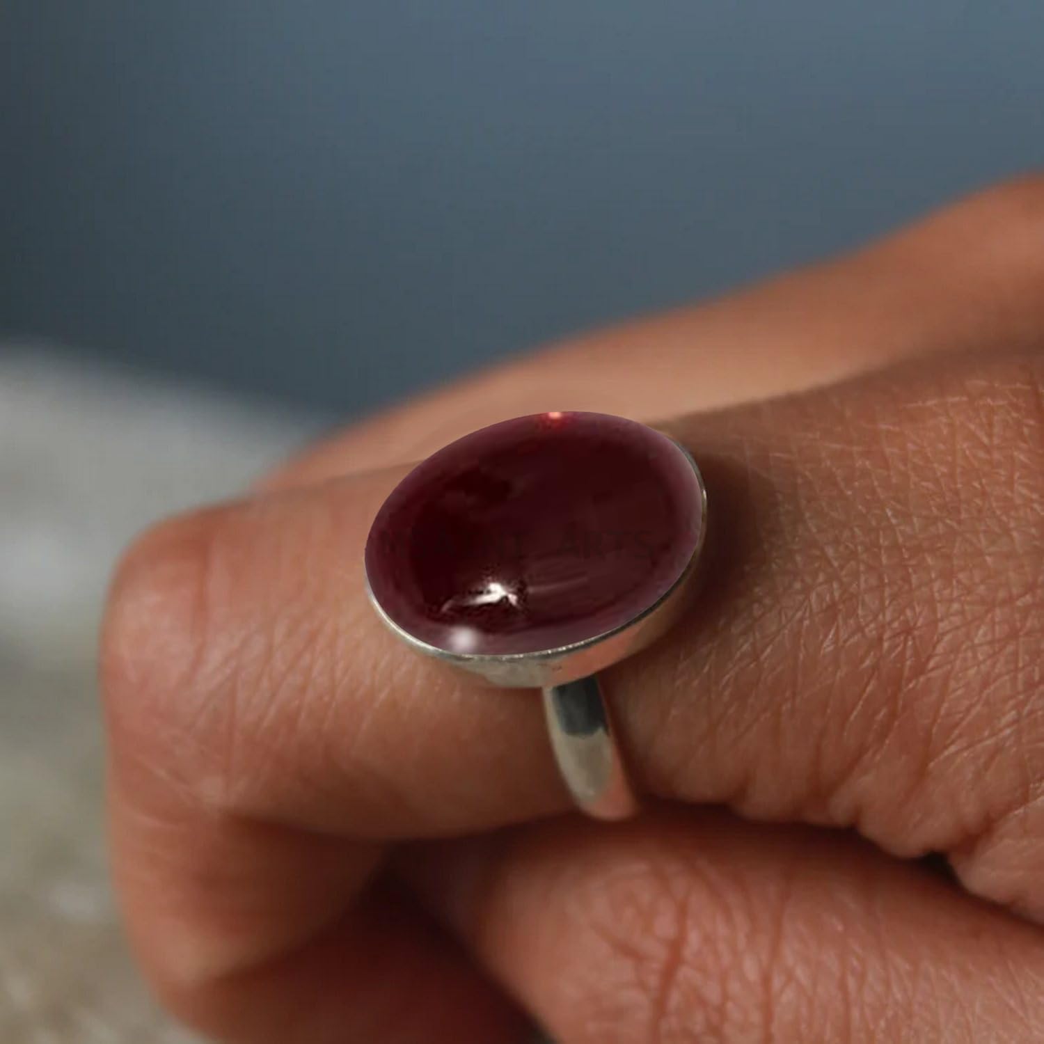 Solid 925 Sterling Silver Ring for Women & Men, Amethyst Ring Gemstone Unique Handcrafted Ring (US Size 5)