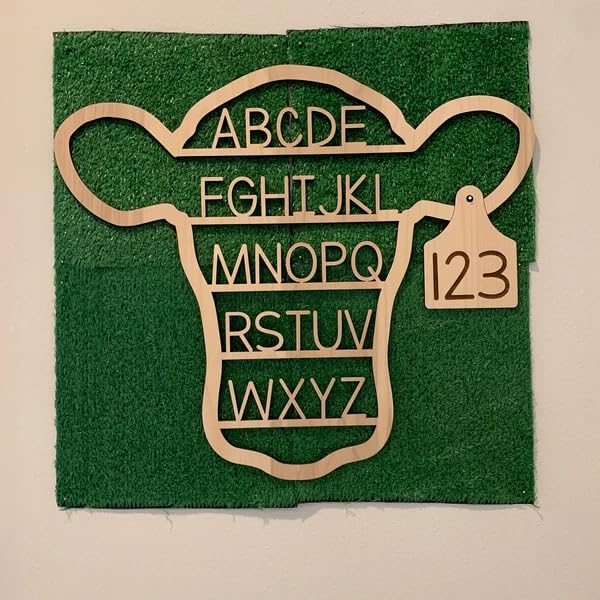 Signe de l'alphabet en bois E-ASUM alphabet mural ABC 3D de ferme