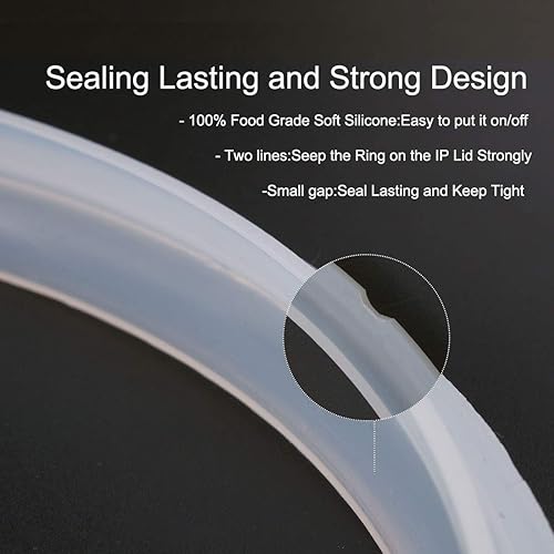 Miniatura 4 de uxcell Anillo de sellado de junta de silicona para ollas a presión universales con accesorio, diámetro interior del anillo de sellado: 6.3 pulgadas,