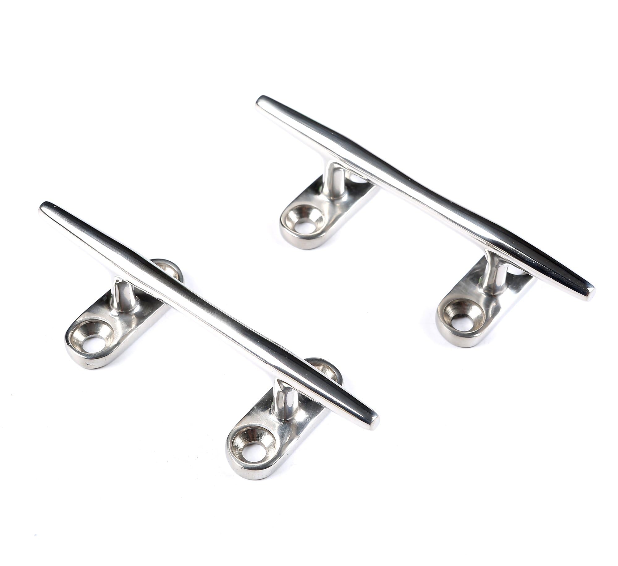 Mxeol Boat Open Base Cleats,4 Inch Marine 316 Stainless Steel Dock Cleats for Boat,Kayaks, Nautical Décor(Pair)