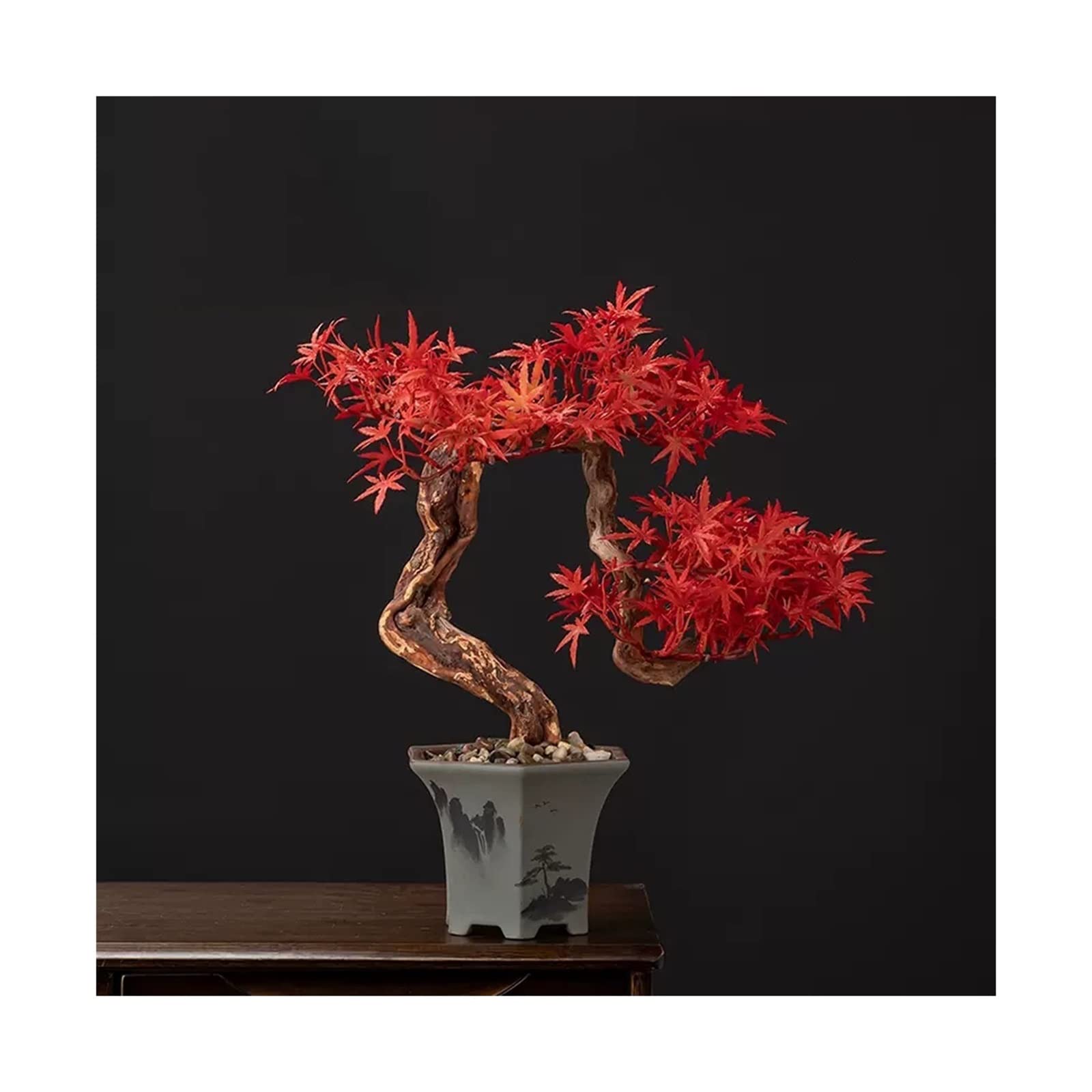 HCZKIUJY Artificial Bonsai Tree Bonsai Tree Fake Pine Bonsai Indoor Decoration Fake Bonsai Artificial Plants for Indoor Room Office Decoration Fake Plant Decoration (B)