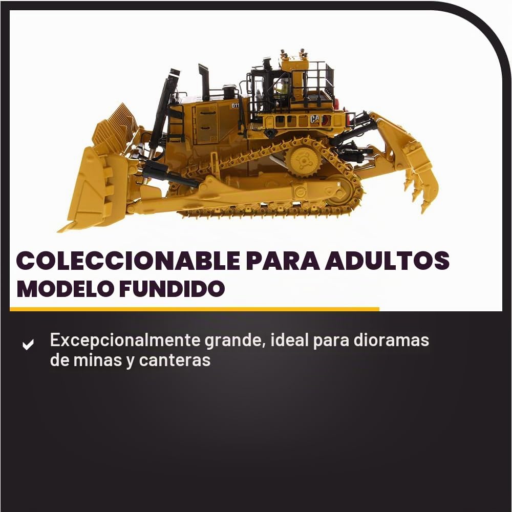 Diecast Masters 85604 - Cat D11 Fusion Track Type Tractor, Escala 1:50, a Partir de 14 años, en Caja de Lata, Ideal para coleccionistas | Caterpillar Dozer modelo réplica adulto coleccionista Die-Cast Metal Track Type Tractor vehículo de construcción