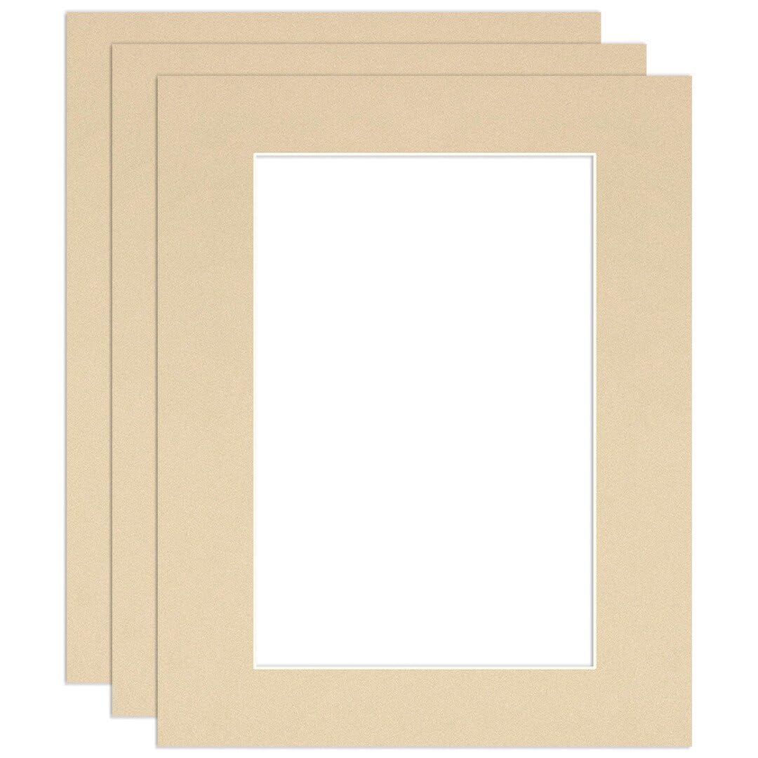 Procut Global 20x16" Ivory Picture Mounts to Fit 15x10" Aperture - Precision Cut Cardboard Photo Mount - Ideal for Frames, Prints, Artwork & Certificates - Sizes & Colours Available - 3 Pack