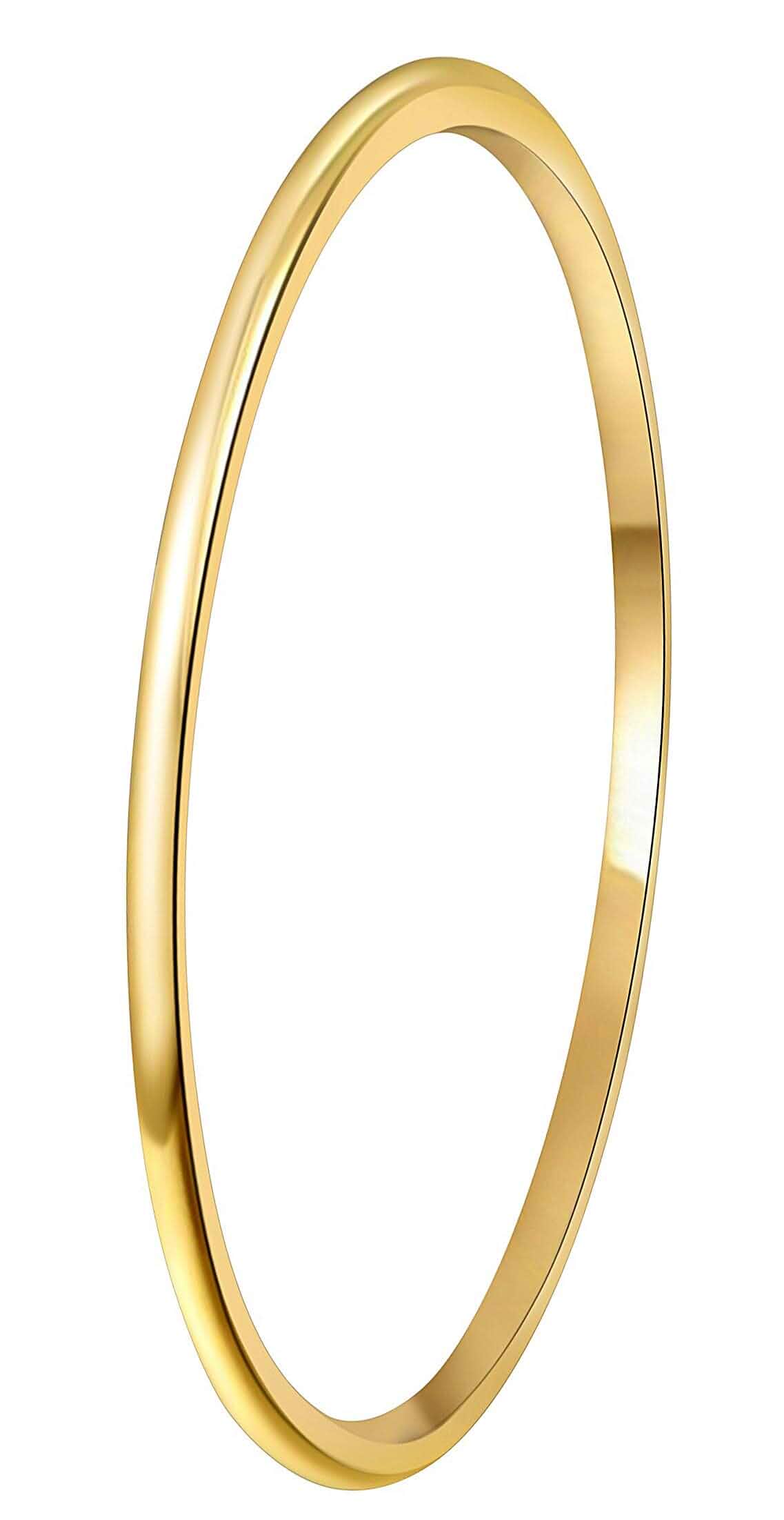 CROWNAL 1mm 2mm 3mm 4mm 5mm 6mm 7mm 8mm Tungsten White/Yellow Gold/Rose Gold Plated Wedding Band Ring Men Women Plain Dome Polished Comfort Fit