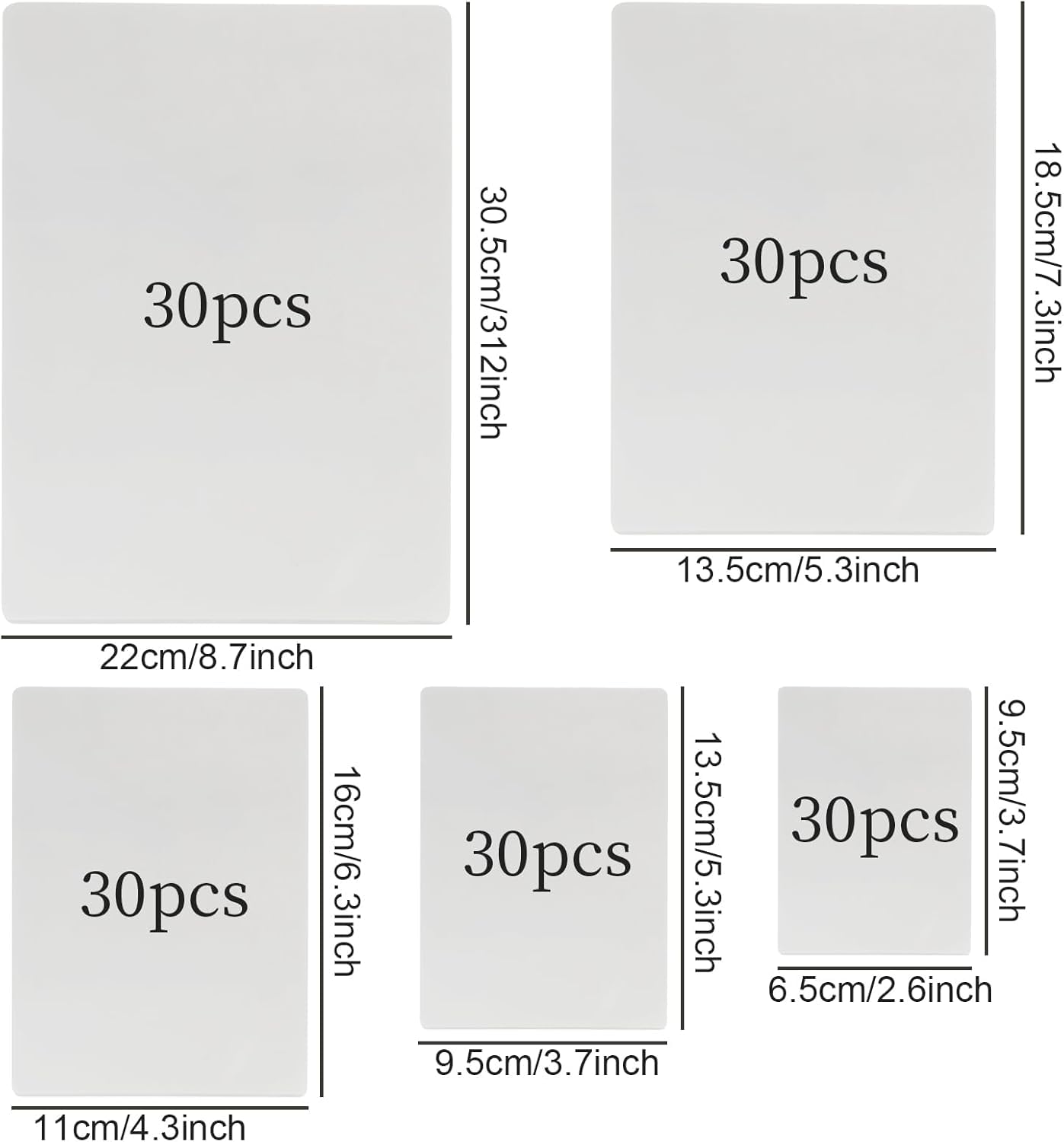 150 fundas para plastificar fotos transparentes para familia, estudio fotográfico, escuela (5 tamaños)
