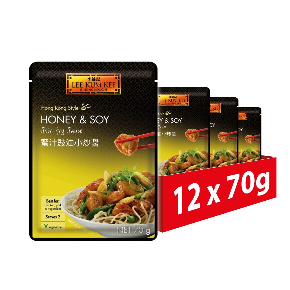 Lee Kum Kee Stir Fry Sauce, Honey & Soy Hong Kong Style, Vegetarian, 70 g (Pack of 12)