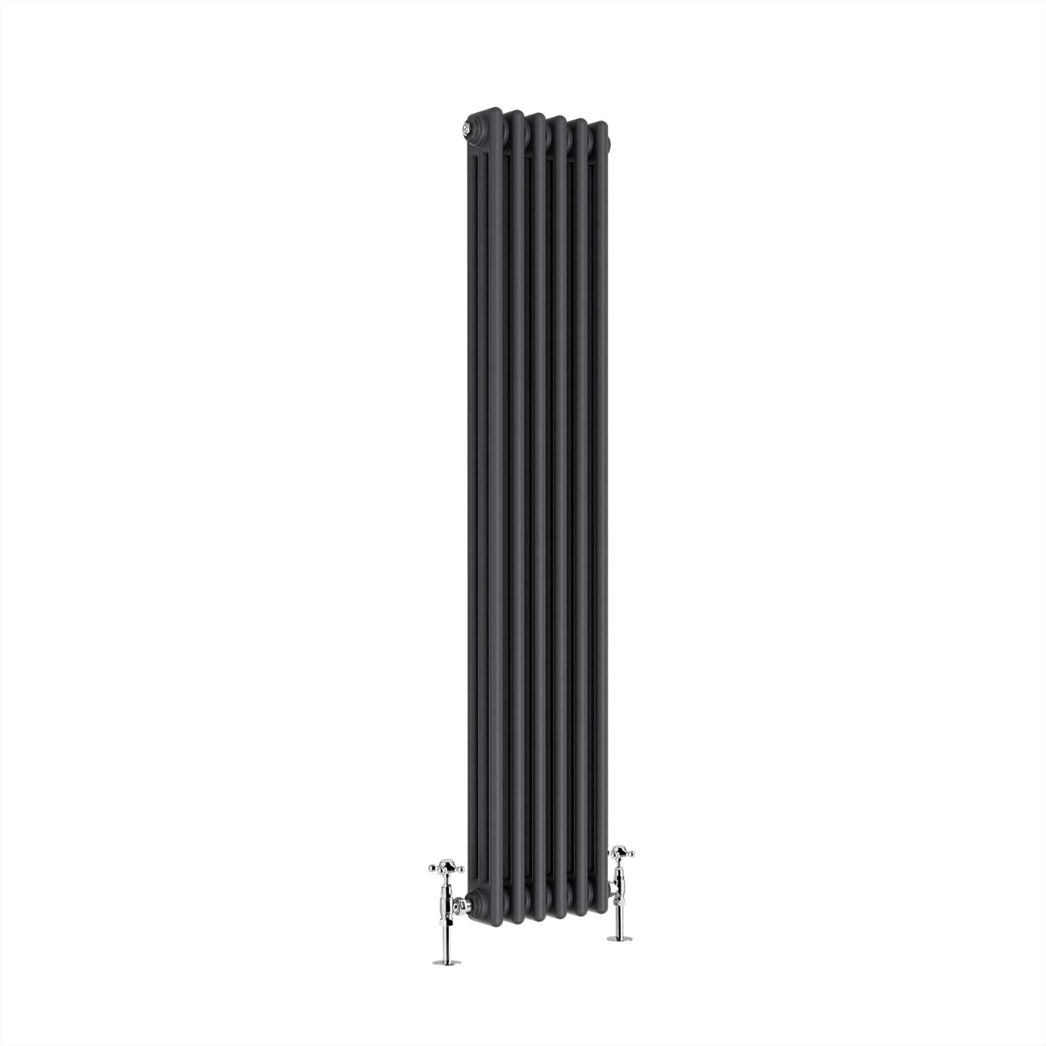 Warmehaus - Traditional Cast Iron Style Anthracite Triple Column Vertical Radiator 1500 x 290mm - Perfect for Bathrooms, Kitchen, Living Room