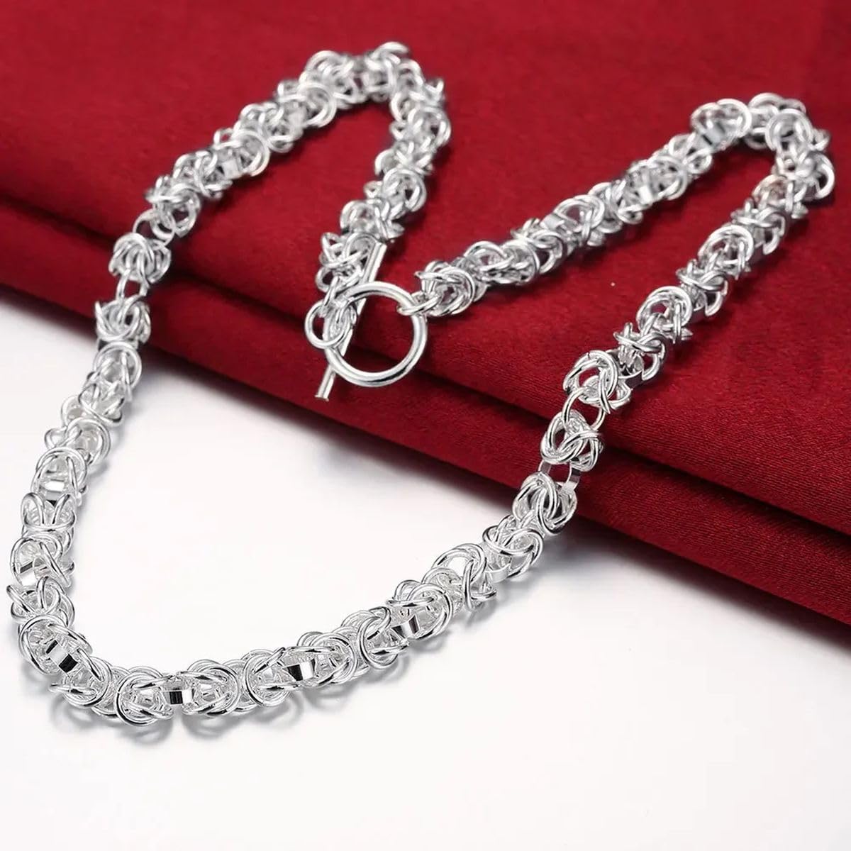 YDYDTTKD Neues 925 Sterling Silber klassisches Kettenarmband-Halsketten-Set für Herren und Damen, modisch, Party, Hochzeit, Geschenke, Dekoration, Schmuck, Gedenkaccessoires, trendig, ideal als