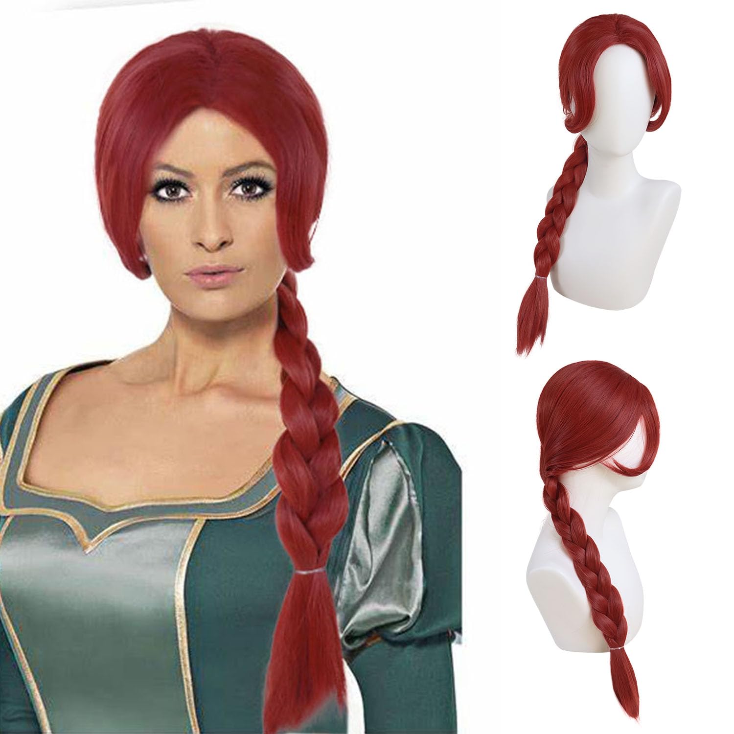 GNIMEGIL Long Wavy Costume Wig Cosplay Mermaid Wigs for Women Halloween Party Purple Mixed Turquoise Curly Wave Colorful in Heat Resistant Synthetic Fiber