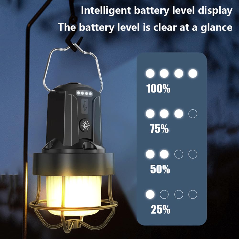 Lampada da Campeggio a LED Super Luminosa Lanterna da Esterno Ricaricabile Impermeabile Lampada da Tenda Illuminazione di Emergenza Portatile Portatile